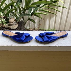 Satin slides with bow detail